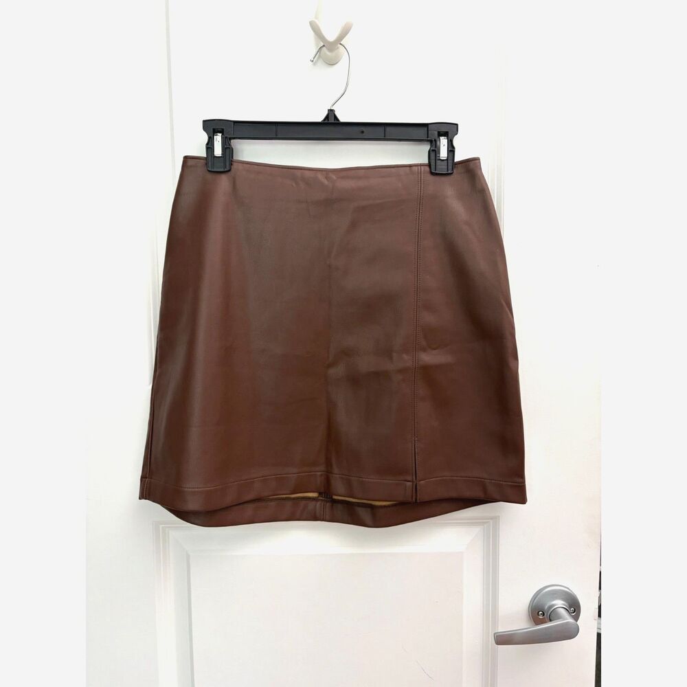 Hollister Womens Med Brown Faux Leather Ultra High Rise Mini Skirt